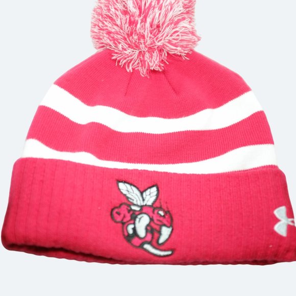 COPY - Under Armour white and red strips one size knit beanie hat - Picture 3 of 4